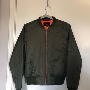 Olive green bomber jacket